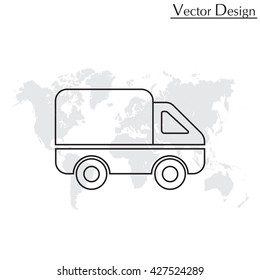 Delivery Truck line icon. Vector illustration.