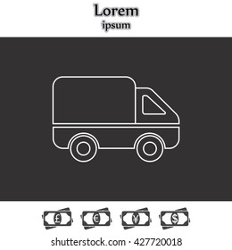 Delivery Truck line icon. Vector illustration.