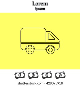 Delivery Truck line icon. Vector illustration.