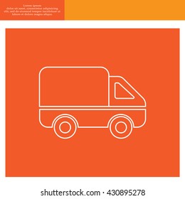 Delivery Truck line icon. Vector illustration.