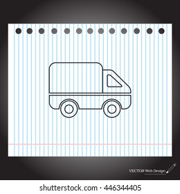 Delivery Truck line icon. Vector illustration.