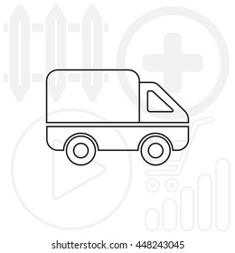 Delivery Truck line icon. Vector illustration.