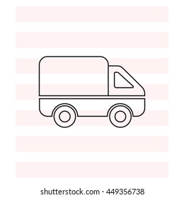 Delivery Truck line icon. Vector illustration.