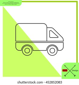 Delivery Truck line icon. Vector illustration.