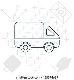 Delivery Truck line icon. Vector illustration.