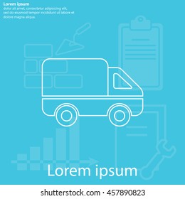 Delivery Truck line icon. Vector illustration.