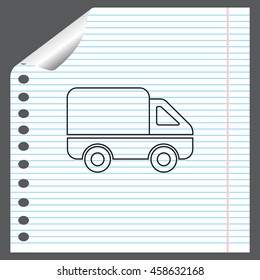 Delivery Truck line icon. Vector illustration.