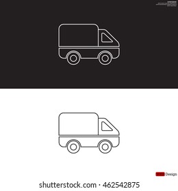 Delivery Truck line icon. Vector illustration.
