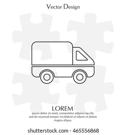 Delivery Truck line icon. Vector illustration.