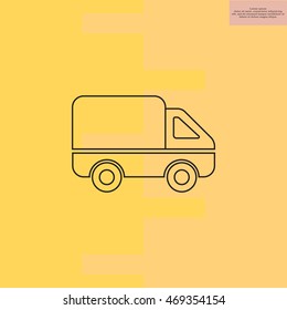 Delivery Truck line icon. Vector illustration.