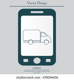 Delivery Truck line icon. Vector illustration.