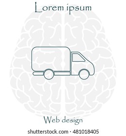 Delivery Truck line icon. Vector illustration.