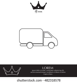 Delivery Truck line icon. Vector illustration.