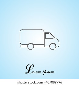 Delivery Truck line icon. Vector illustration.