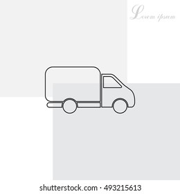 Delivery Truck line icon. Vector illustration.