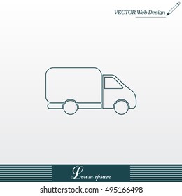 Delivery Truck line icon. Vector illustration.