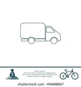Delivery Truck line icon. Vector illustration.