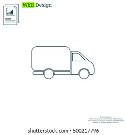 Delivery Truck line icon. Vector illustration.