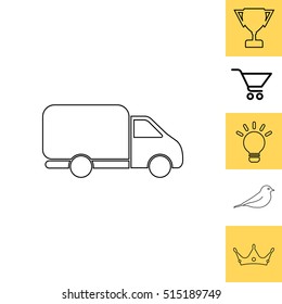 Delivery Truck line icon. Vector illustration.