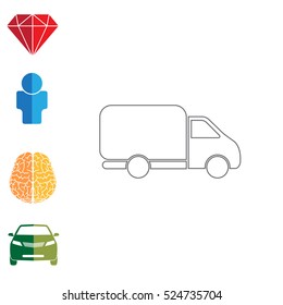 Delivery Truck line icon. Vector illustration.