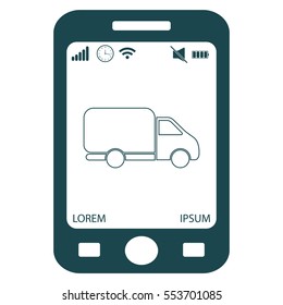 Delivery Truck line icon. Vector illustration.