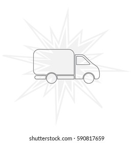 Delivery Truck line icon. Vector illustration.
