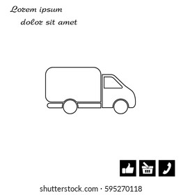 Delivery Truck line icon. Vector illustration.