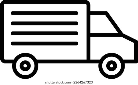 Delivery Truck Line Vector Icon Design