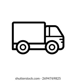 Lieferwagen - Linien-Vektorsymbol