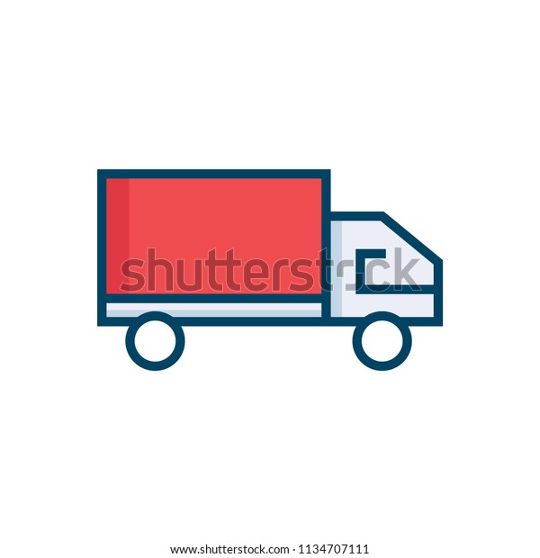 Delivery truck linear\
colorful icon vector