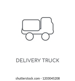 Delivery truck linear icon. Delivery truck concept stroke symbol design. Thin graphic elements vector illustration, outline pattern on a white background, eps 10.