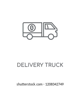 Delivery truck linear icon. Delivery truck concept stroke symbol design. Thin graphic elements vector illustration, outline pattern on a white background, eps 10.