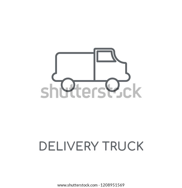 Delivery truck linear icon.\
Delivery truck concept stroke symbol design. Thin graphic elements\
vector illustration, outline pattern on a white background, eps\
10.