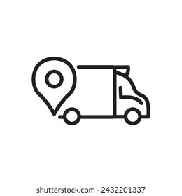 delivery truck location icon, delivery process. icon illustration