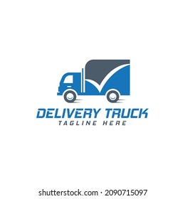 delivery truck logo design concept free vector stock template