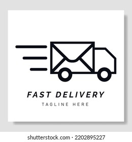 Delivery Truck Logo Design. Express, Fast Truck Icon Template Vector Illustration