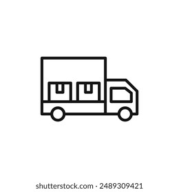 delivery truck logo sign vector outline