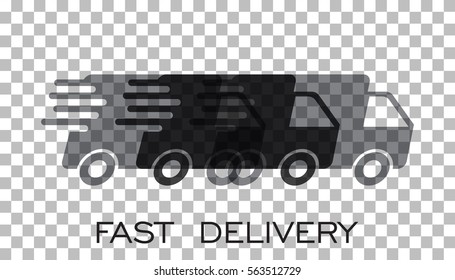 Delivery truck logo vector illustration. Fast delivery service shipping icon. Simple flat pictogram for business, marketing or mobile app internet concept