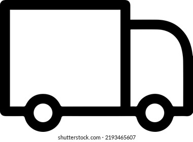 delivery truck, lorry vector icon illustration in linear and outline style.