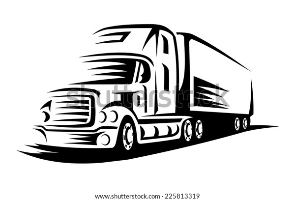 Delivery truck moving on road for transportation\
design or concept