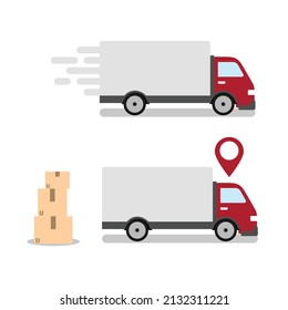 delivery truck on white background