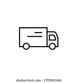 delivery truck outline design icon vector illustration. isolated on white background