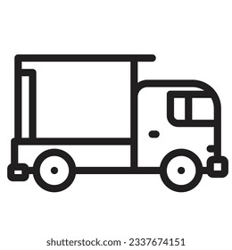 Delivery Truck outline icon. Transportation illustration for templates, web design and infographics. Pixel-perfect at 64x64