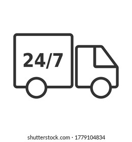 delivery truck outline icon vector