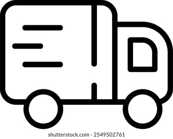 Delivery Truck Outline Style Icon Design