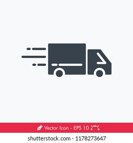 Delivery Truck (Pickup Box Car Delivery) Icon / Vector