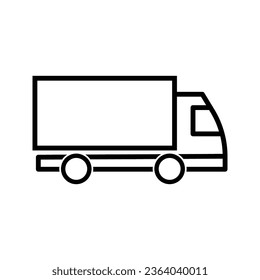 Delivery Truck (Pickup Box Car Delivery) Icon  Vector - In Line  Stroke Design