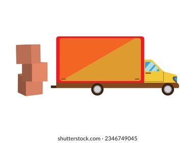 Delivery Truck Rear Isolated, underscored by the presence of a cargo box. This imagery encapsulates the essence of modern consumerism, where products are ordered online