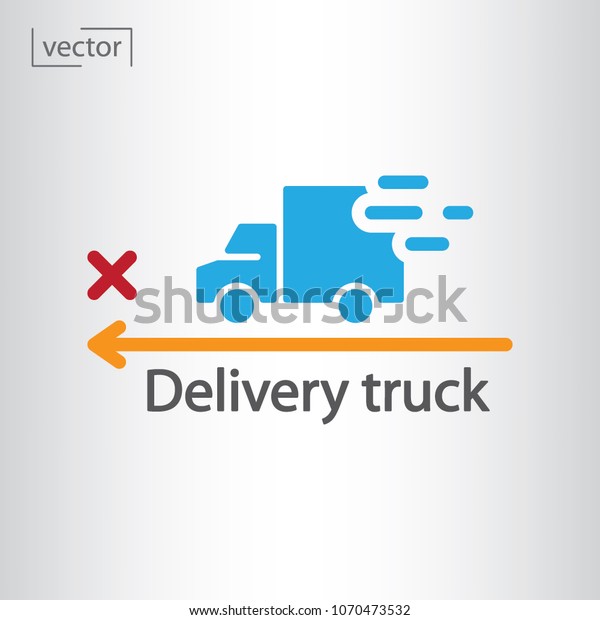Delivery truck, route icon - vector illustration\
EPS, flat design icon