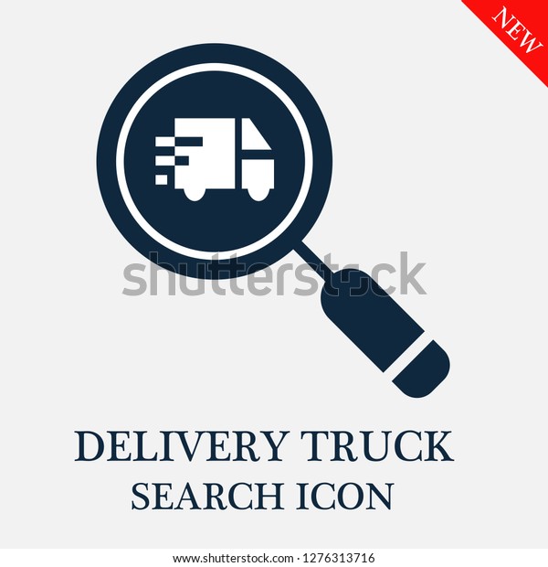 Delivery truck search icon. Editable Delivery\
truck search icon for web or\
mobile.